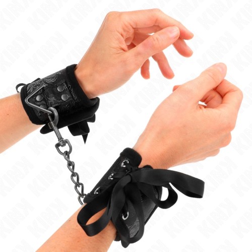 Kink Scandal Black Lasso Design Wrist Cuffs