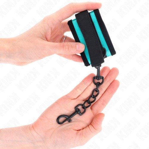 Kink Adjustable Black-Blue Wrist Cuffs - Stylish Control