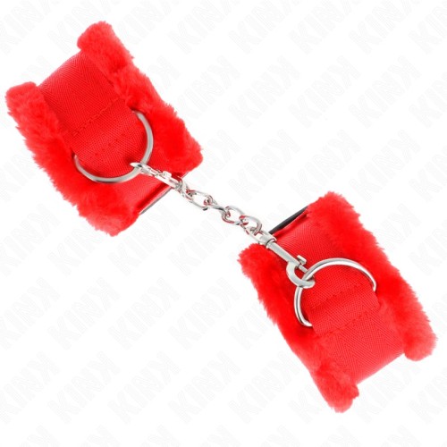 Kink Adjustable Red Cuffed Wrist Restraints - 17-31 cm x 7 cm