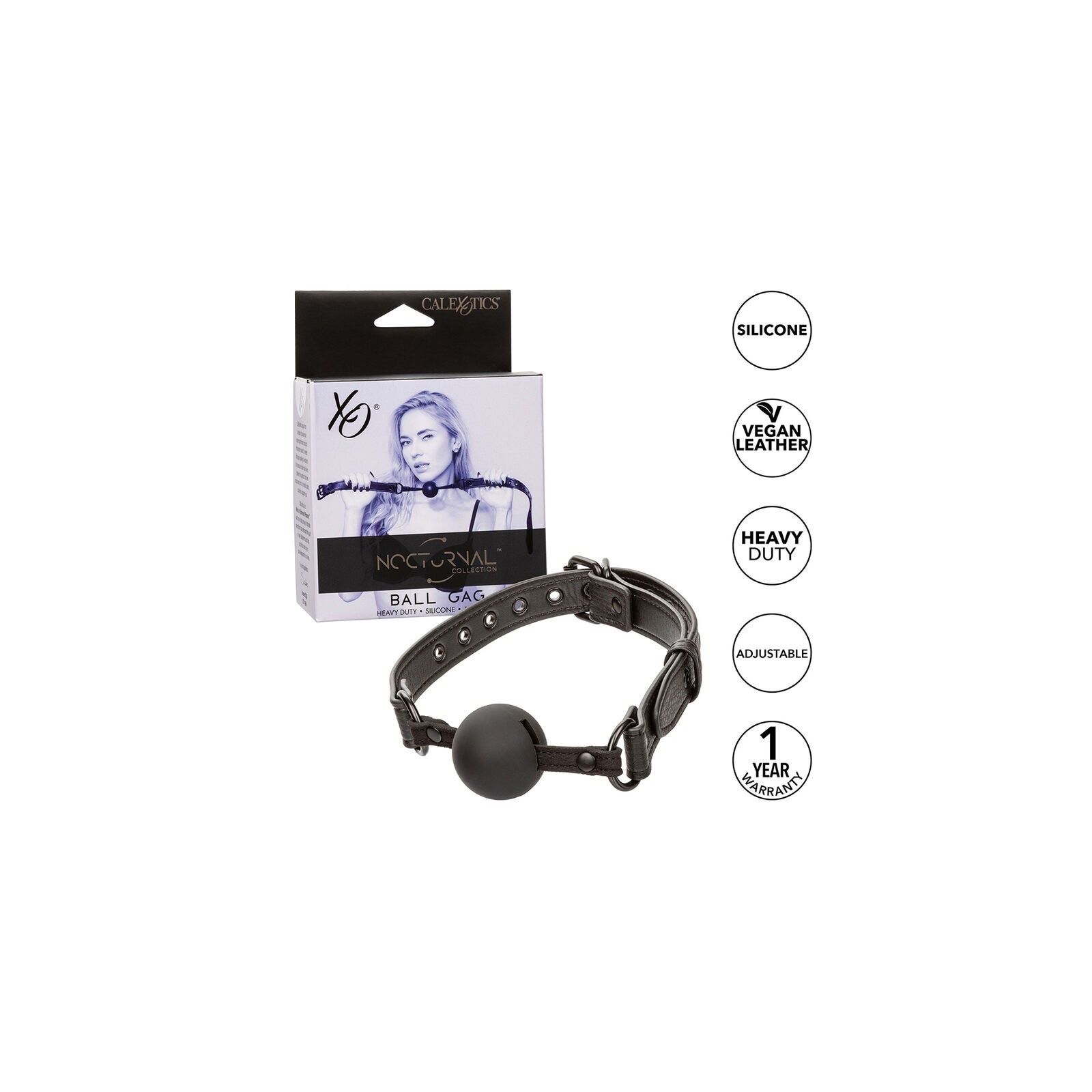 Nocturnal Silicone Ball Gag Black