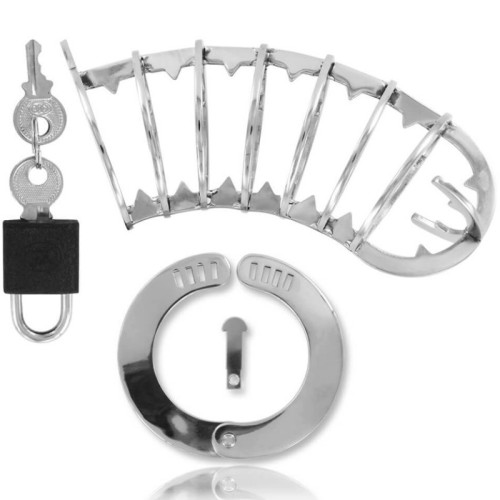 Stainless Steel Penis Cage with Safety Lock 14cm