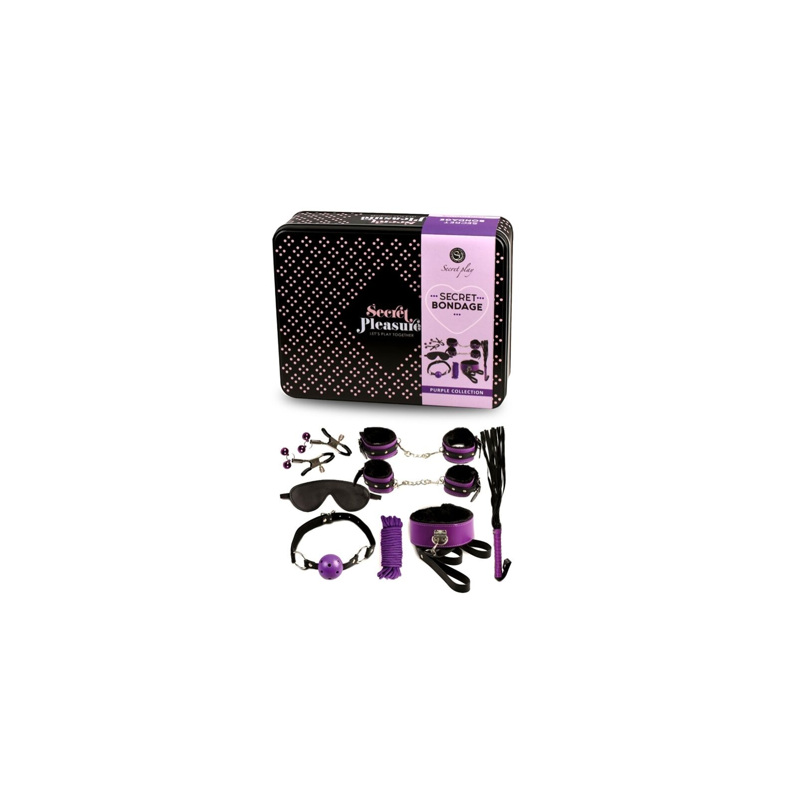 Secretplay 8 pcs BDSM Bondage Set Purple Black