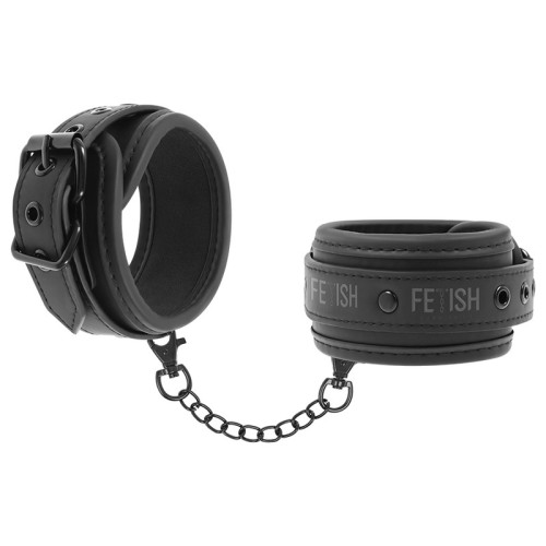 Fetish Submissive Vegan Leather Handcuffs with Neoprene Lining