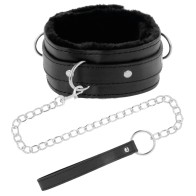 Darkness - Collar Confortable De Postura Con Cadena Leather