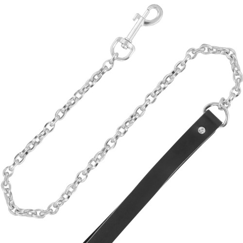 Darkness Leather Collar with Leash