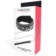 Darkness Leather Collar with Leash