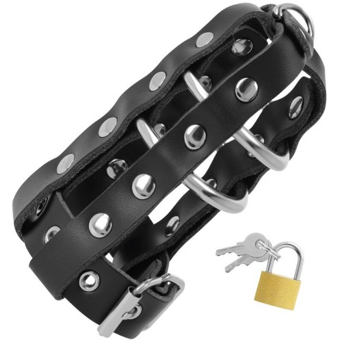 Vegan Leather Chastity Cage for Ultimate Control