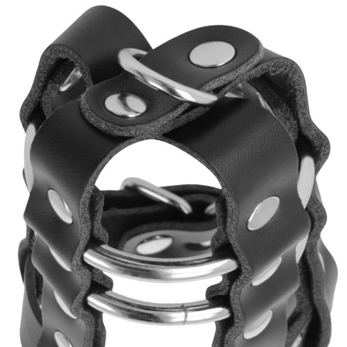 Vegan Leather Chastity Cage for Ultimate Control