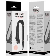 Begme Black Edition Vegan Leather Whip for Fetish Play