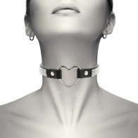 Coquette Chic Desire Vegan Leather Choker Heart