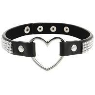 Coquette Chic Desire Choker Cuero Vegano Corazon