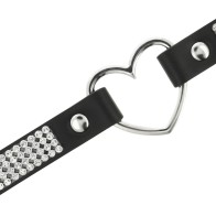 Coquette Chic Desire Vegan Leather Choker Heart