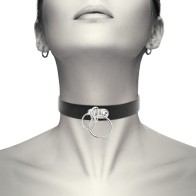 Coquette Chic Desire Double Ring Vegan Leather Choker