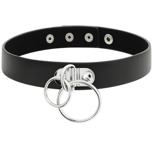 Coquette Chic Desire Double Ring Vegan Leather Choker