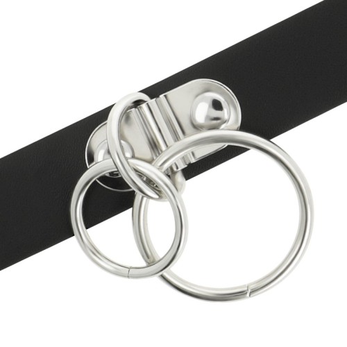 Coquette Chic Desire Double Ring Vegan Leather Choker