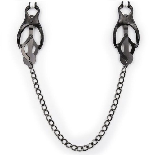 Japanese Nipple Clamps with Black Chain - BDSM Accessories