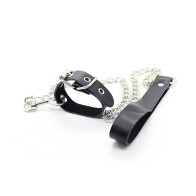 Leather Penis Collar and Strap Chain - Fetish Gear