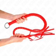 Kink Snake Whip with Hand Ring Red 65cm