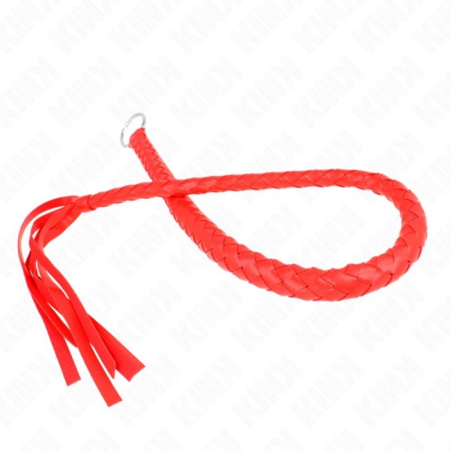 Kink Snake Whip with Hand Ring Red 65cm