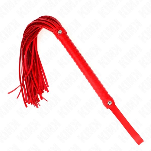 Kink Látigo Con Mango Texturizado Rojo para Diversión BDSM