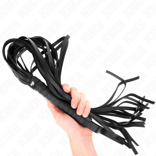 Kink Long Tail Whip with Short Handle Black 70 cm