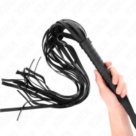 Kink Long Tail Whip with Short Handle Black 70 cm