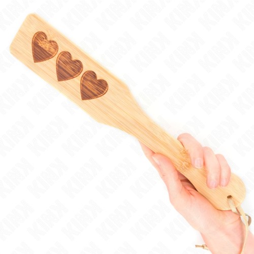 Kink Heart Design Bamboo Paddle 32 X 5.5 Cm