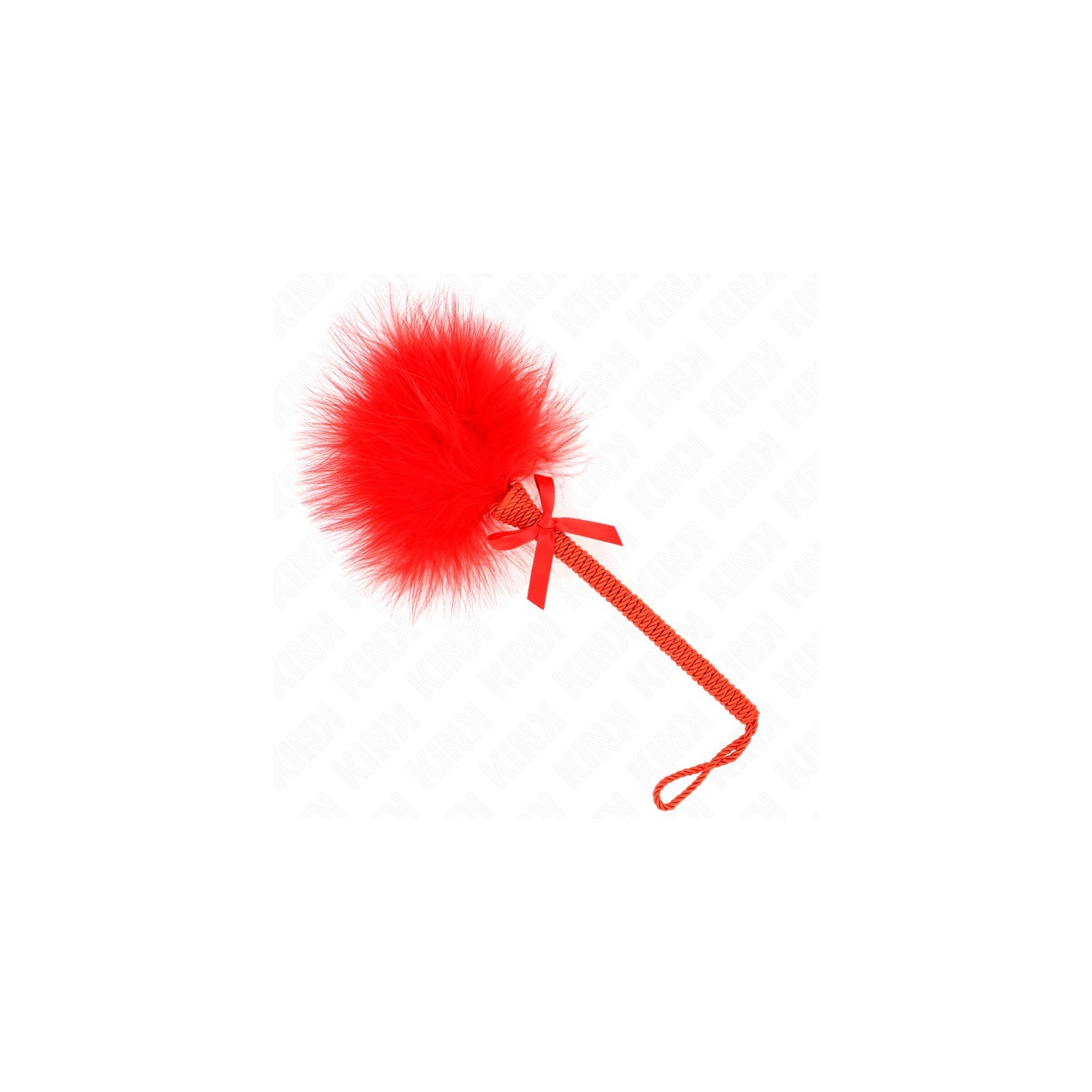 Kink Nylon Whip with Feathers and Red Bow