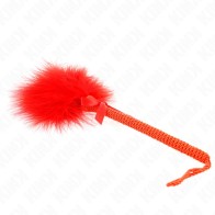 Kink Nylon Whip with Feathers and Red Bow