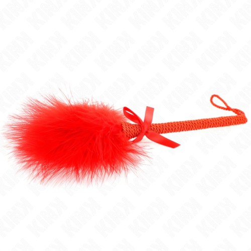 Kink Nylon Whip with Feathers and Red Bow