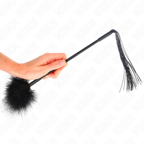 Kink Silicone Whip with Feathers for Tickling 47 cm