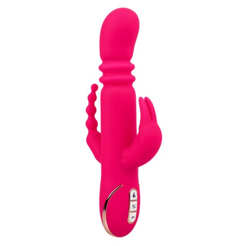 Jack Fantasy Triple Vibrador Calentable Rabbit Rosa - Experiencia Sensacional