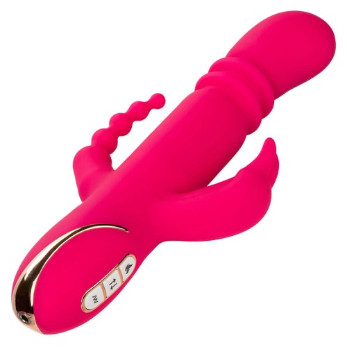 Jack Fantasy Triple Vibrador Calentable Rabbit Rosa - Experiencia Sensacional