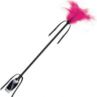 Secret Play Whip & Feather Stick Black and Fuchsia