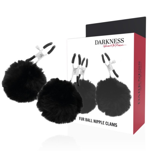 Darkness Nipple Clamps with Pom Poms