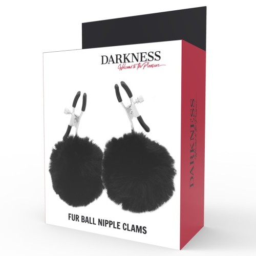 Darkness Nipple Clamps with Pom Poms