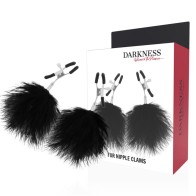 Darkness Nipple Clamps with Pom Poms