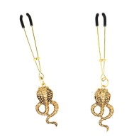 Kink Nipple Clamps with Cobra Charms for Enhanced Pleasure