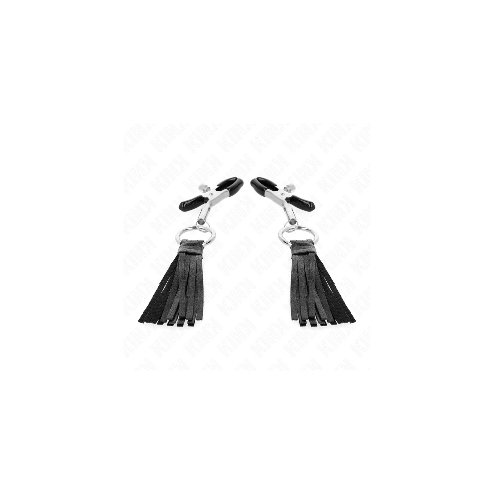 Kink Nipple Clamps with Faux Leather Tassels - Sensational Pleasure