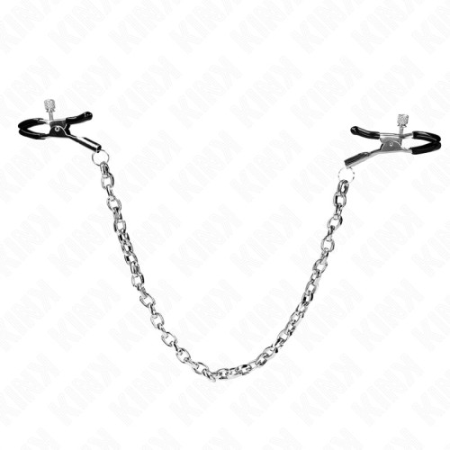 Kink Nipple Clamps with Thick Chain 30cm - Explore Sensual Stimulation