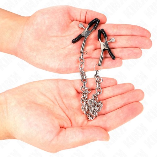 Kink Nipple Clamps with Thick Chain 30cm - Explore Sensual Stimulation