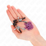 Kink - Nipple Clamps with Chain Purple 30 cm