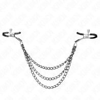 Kink Nipple Clamps Triple Chain Black 20/23/28 cm