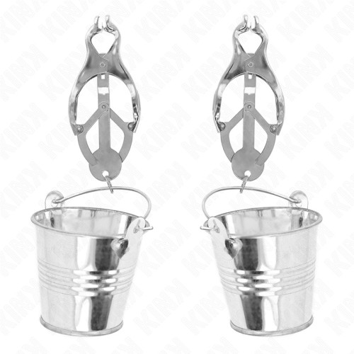 Kink Japanese Nipple Clamps with Silver Cubes - BDSM Essentials