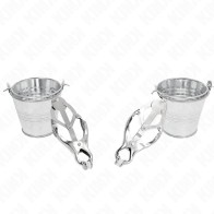 Kink Japanese Nipple Clamps with Silver Cubes - BDSM Essentials