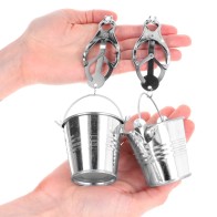 Kink Japanese Nipple Clamps with Silver Cubes - BDSM Essentials