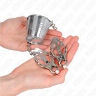 Kink Nipple Clamps with Silver Cube