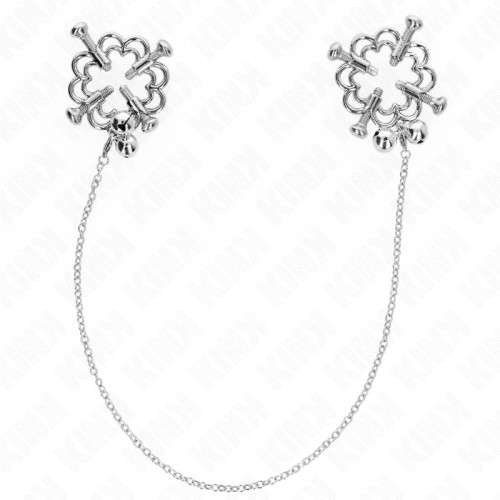 Kink Metal Flower Nipple Clamps with Chain