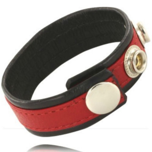 Adjustable Leather Penis Strap Red-Black