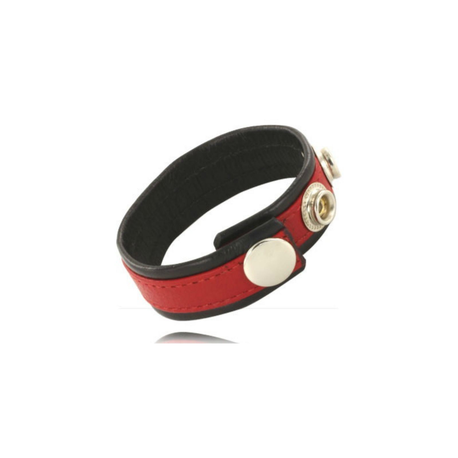 Adjustable Leather Penis Strap Red-Black